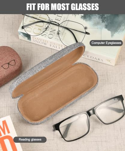 RayLove 3-Pack Hard Shell Eyeglasses Case Reading Glasses Hard Case - color: Black Black Grey