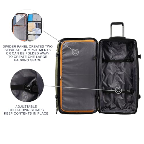 Travelpro Bold Softside Checked Large Luggage & Backpack Set, Olive/Black - color: Olive, size: Large
