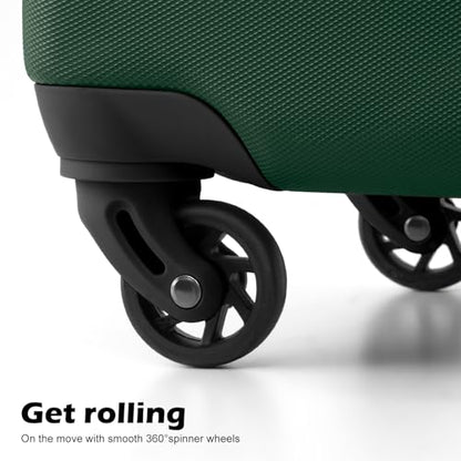Coolife Luggage Set, Lightweight Durable Hardshell, 3 piece, Dark Green | suitcase set with 360° Spinner Wheels, TSA-approved Lock, Checked Family Travel, 20/24/28 Inch - color: Dark Green