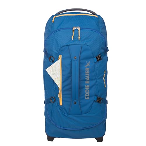 Eddie Bauer Expedition Rolling Duffel Bag with Wheels - True Blue, 34" - color: True Blue, size: 34" (Check-In)