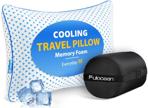 Adjustable Small Cooling Memory Foam Pillow for Travel, Camping & Airplane - size: M - 18 x 13 Inch