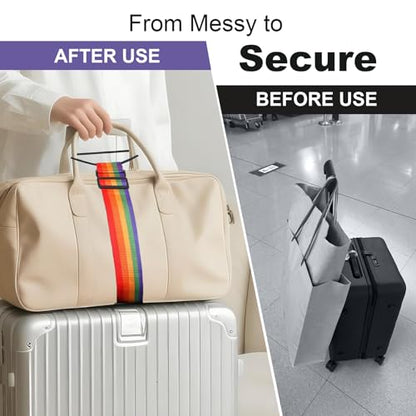3pcs Luggage Straps Suitcase Adjustable Belt, Elastic Strap Belt Holding Bags Together, Add a Bag Easy to Travel Suitcase