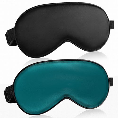 Eye Mask for Sleeping 2 Pack Sleep Masks for Men and Women - color: Black+green