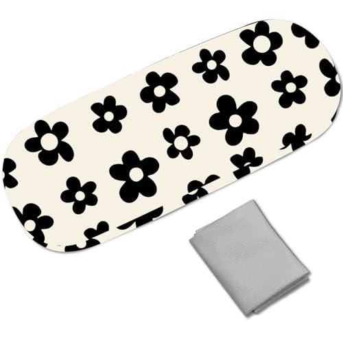 CREATCABIN Hard Shell Glasses Case Leather Sunglasses Cases Eyeglasses Holder Pouch - style: Flower