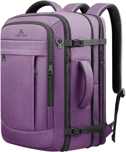 AREYTECO Carry On Backpack Airline Approved, Extra Large Laptop Backpack - color: Purple, size: 17.3 Inch (20''x13''x10'')