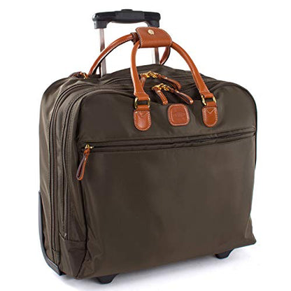 Bric's X-Travel 2.0 Rolling Carry-On 16 x 13.7 x 6 Inch, Water-Resistant Underseat Bag with Silent Wheels, Retractable Handle and Laptop Pocket - Olive - color: Olive
