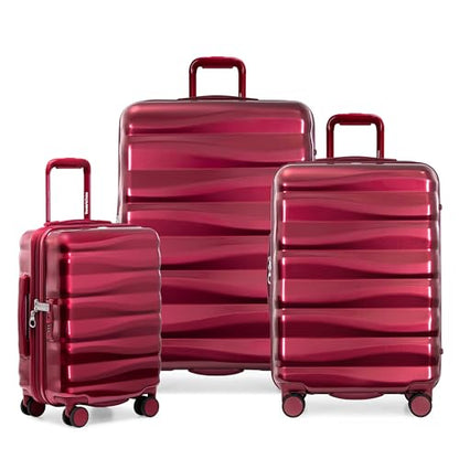Traveler's Choice Edinburgh II Hardside Spinner Luggage, TSA Lock, Red, 3 Piece Set (21/25/29) - color: Red, size: 3 Piece Set (21/25/29)