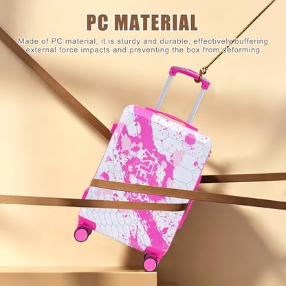 3 Piece Hardside PC Luggage Set, Pink - color: Pink