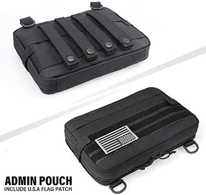 WYNEX Tactical Admin Molle 파우치, Medical EDC EMT 유틸리티 백 쉘 디자인 부착 파우치 1000D 나일론 하이킹 벨트 백 - color: 블랙(업그레이드됨)