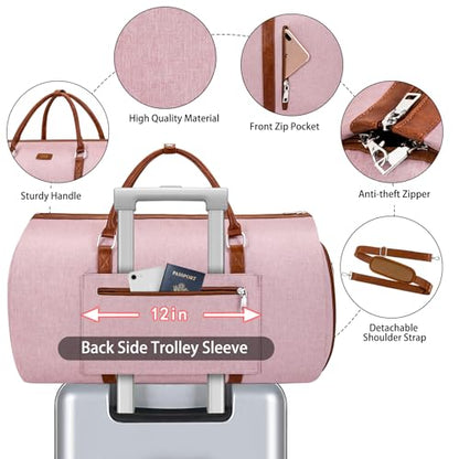 Convertible 2-in-1 Garment Bags for Travel with Waterproof Shoe Compartment - color: 5-Pink