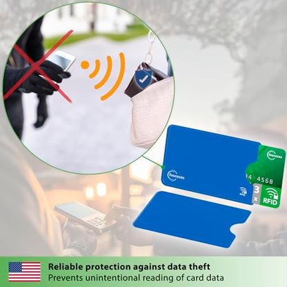 rfid blocking sleeves, 3 pieces - credit card protector - card blocker for bank card, anti fraud nfc card holder