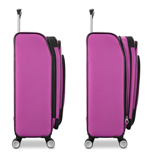American Tourister 4 KIX 3.0 Checked-Large Softside Expandable Luggage with 4 Spinner Wheels, Hyper Violet - color: Hyper Violet, size: Large