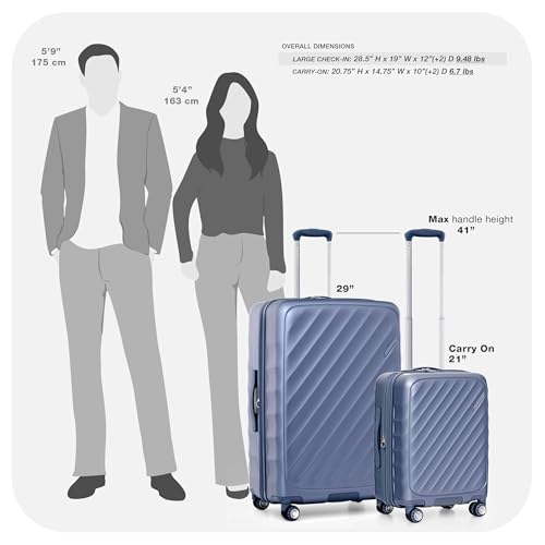 Traveler's Choice Elm 2PC Hardside Spinner Luggage Set - Matte Navy - color: Matte Navy, size: 2-Piece Set