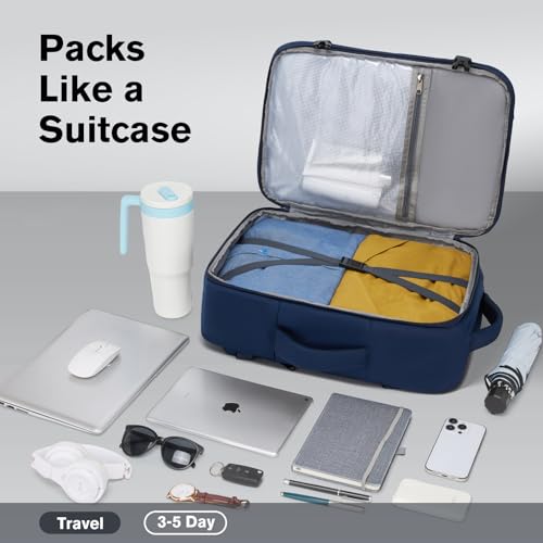 Exquisite Travel Laptop Backpack, Flight Approved Size Carry on Bag (25L) - color: Navy, size: L (7x11x16.8")