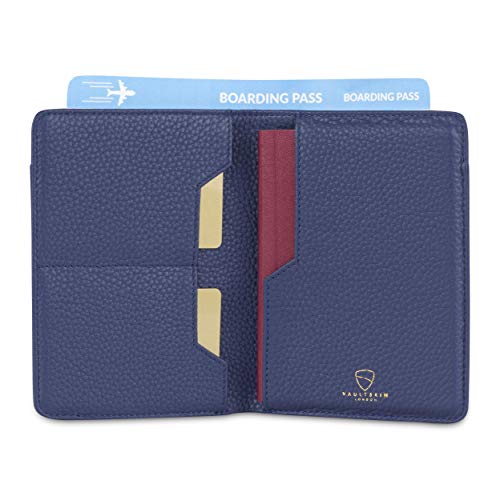 Vaultskin KENSINGTON Passport Holder for Travel, RFID Wallet (Matt Blue) - color: Matt Blue