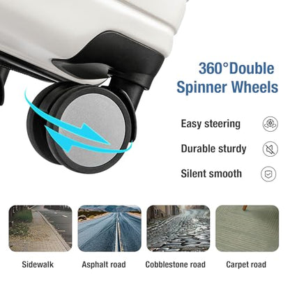 Carry On Luggage 22x14x9 Airline Approved,Hardshell Suitcase,20 Inch,White - color: White