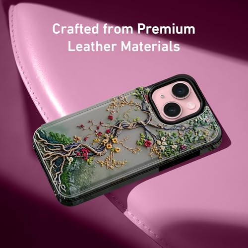FUNMIKO for iPhone 13 Mini Wallet Case, Card Holder, RFID-Blocking - color: Blooming Tree of Life, size: iPhone 13 Mini