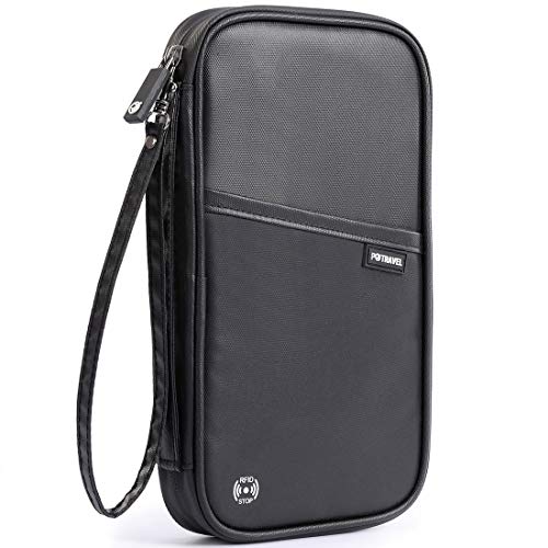 VanFn RFID Travel Passport Wallet, Family Passport Holder, Trip Document Organizer P.Travel Series (Nylon - Black) - color: Black