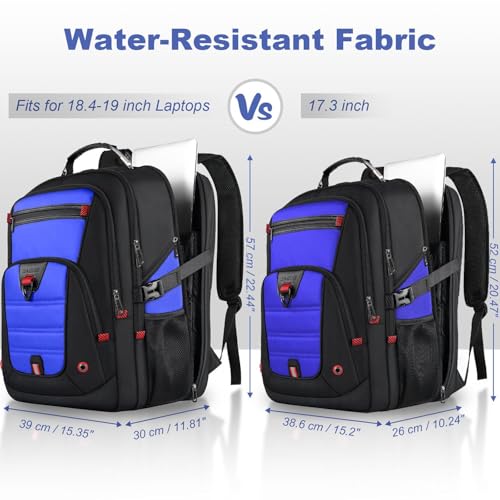 Z-MGKISS 52L Extra Large Travel Backpack for Men&Women, Fit 17.3" Laptops - color: Blue, size: 17.3 Inch (20''x15''x10'')