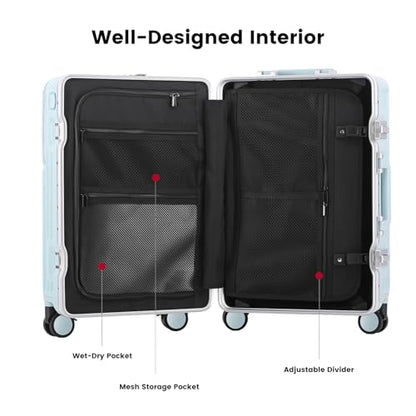 20" Carry-On with Front Pocket, USB Port & TSA Lock - color: Blue
