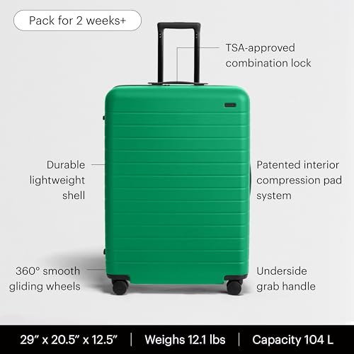 Away Large Checked Luggage, 29-inch Lightweight Hardside Spinner Suitcase - color: Palm Green