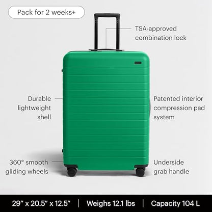 Away Large Checked Luggage, 29-inch Lightweight Hardside Spinner Suitcase - color: Palm Green