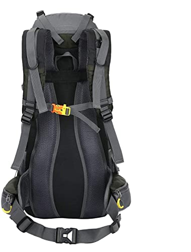 WoneNice 50L(45+5) Waterproof Hiking Backpack Outdoor Daypack w/Rain Cover - color: Army Green