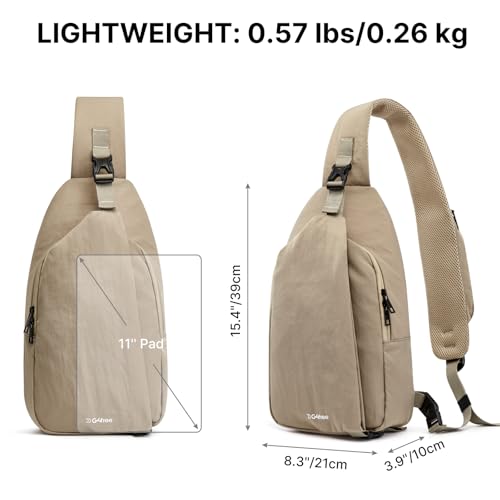 G4Free Sling Bag for Men, RFID Blocking Crossbody Bag for Daily - color: khaki