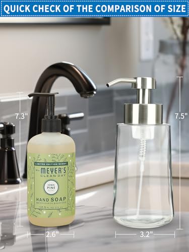 Foaming Hand Soap Dispenser Set, 16 oz Glass Soap Dispenser 2 Sets - color: Brushed Nickel Foaming