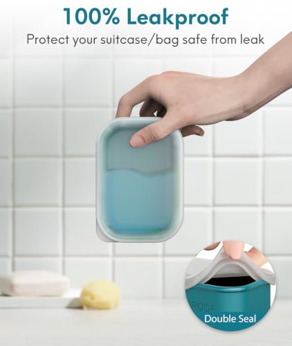 Quatish Large Leakproof Travel Soap Case, Bar Soap Holder Travel, Bluegreen - color: Bluegreen, size: Large