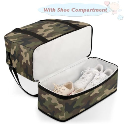 Camo Travel Duffle Bags With Shoes Compartment Weekender Overnight Bag - color: print 15