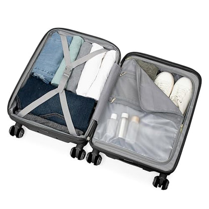 Traveler's Choice Elm 21" Carry-on Expandable Spinner Luggage Set - Matte Black - color: Matte Black, size: 21" Carry-On (1-Piece)