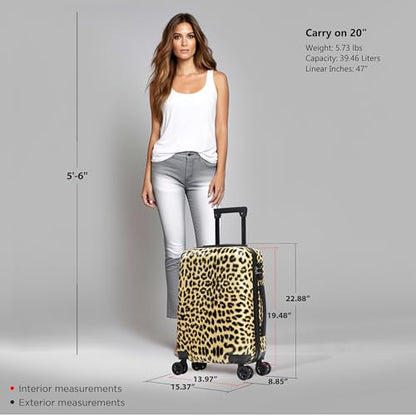 InUSA Cheetah Print 20-Inch Carry-On Hardside Spinner Luggage Lightweight - color: Cheetah, size: 20 Inch