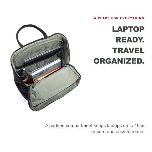 INUK Travel Laptop Backpack, 25L Recycled Waterproof Light Daypack - color: Sage Leaf