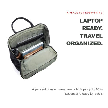 INUK Travel Laptop Backpack, 25L Recycled Waterproof Light Daypack - color: Sage Leaf