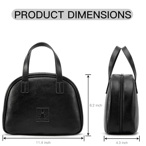 ROYALFAIR Standing Makeup Bag, Travel Cosmetic Organizer, Black - color: Black