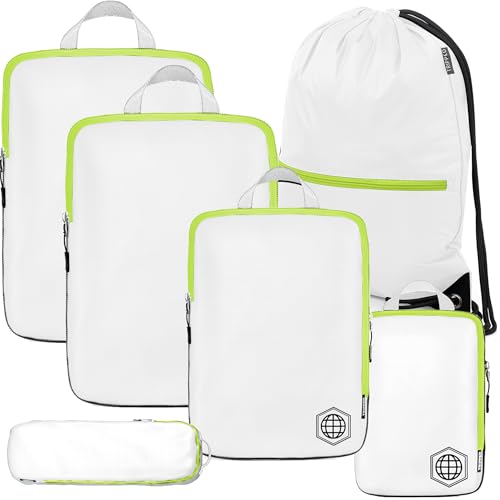 TRIPPED Travel Gear Extra Large Compression Packing Cubes 6-Piece Set - color: White