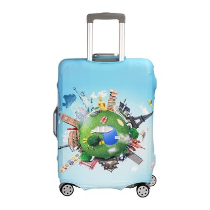 Travel Luggage Cover Protector Stretchable,Washable&Anti-Scratch,Fits 18-32 Inch case (Blue goes on a trip, M(22-25 inch)) - color: Blue goes on a trip, size: M(22-25 inch)