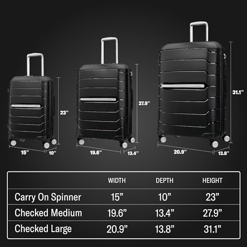 Samsonite Freeform Large Checked Luggage with Dual 360° Spinner Wheels - TSA Lock, Airline-Approved - Lightweight Durable Polypropylene Expandable Hardshell - Light Grey - color: Light Grey, size: Checked-Large Spinner