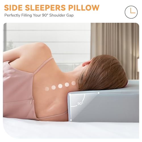 TOPPURE Cube Memory Foam Pillow, Gray, 14"x14"x5" Large Cube - color: Gray, size: 14"x14"x5"