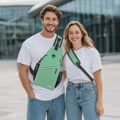 MOSISO Small Sling Bag for Men, Crossbody Shoulder Chest Daypack Bag - color: Wllow Green