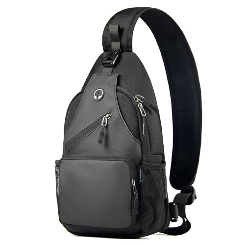 Javolto Crossbody Sling Bag,Small Backpack Men,Hands-Free Shoulder Daypack - color: Black