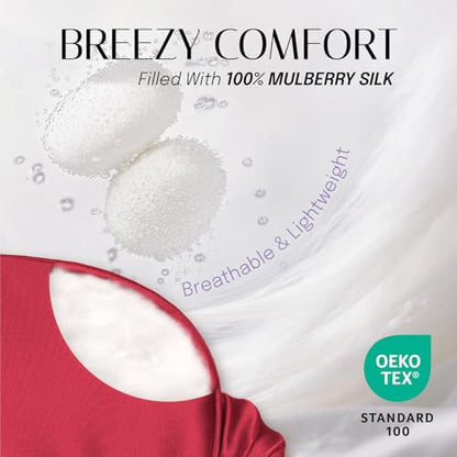 OLESILK 100% Mulberry Silk Sleep Mask for Women - Zero-Pressure Blackout - color: Burgundy