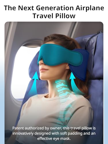 Inspireyes Travel Pillow for Airplane, 360° Head Support for Long Flight - color: Royal Blue