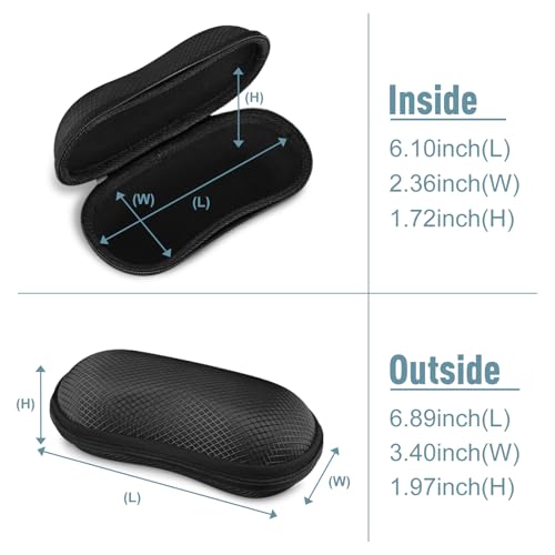 FINTIE Sunglasses Case, Hard EVA Shell Shockproof Sport Glasses Case - color: Black
