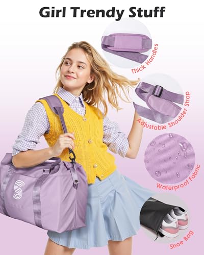 Initial Travel Duffel Bag, Sports Bag, Personalized Weekender Bags - color: Purple, style: L*