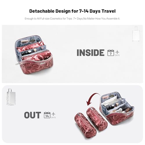 BOYATU Makeup Bag, Makeup Organizer, Toiletry Travel Bag for Women - Red - color: D-4-Red