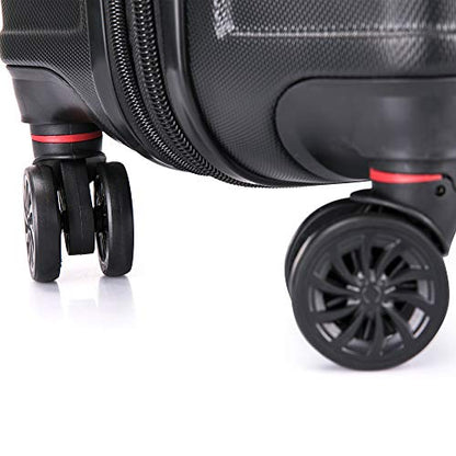 DUKAP ZONIX 26-Inch Medium Hardside Spinner Luggage Lightweight Black - color: Black, size: 26 Inch