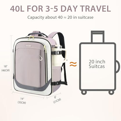 KROSER Laptop Backpack Computer Backpack 17 Inch Men-Beige/Dusty Pink/Grey - color: Beige/Dusty Pink/Grey