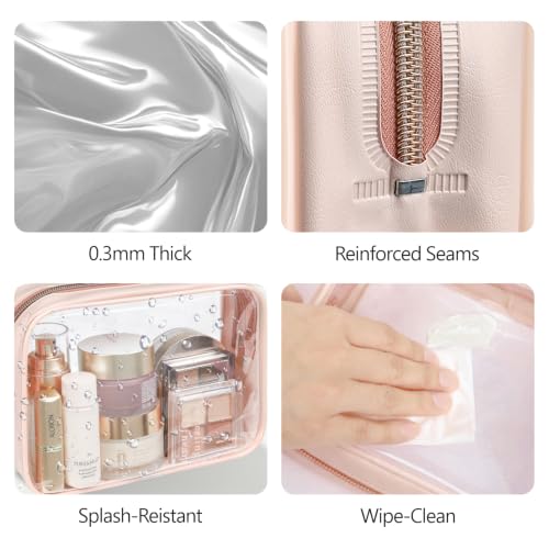 PACKISM TSA Approved Toiletry Bag - Clear Makeup Bag for Travel, Nude Pink - color: Beauty Nude Pink, size: Medium Set